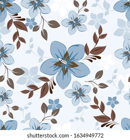 Vector abstract background seamless flowers and floral pattern