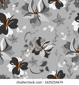 Vector abstract background seamless flowers and floral pattern