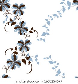 Vector abstract background seamless flowers and floral pattern