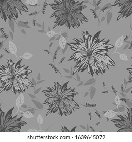 Vector abstract background seamless flowers and floral pattern
