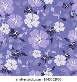 Vector abstract background seamless flowers and floral pattern