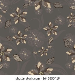 Fondo abstracto vectorial, flores sin fisuras y motivos florales