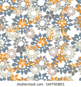 Vector abstract background seamless flowers and floral pattern