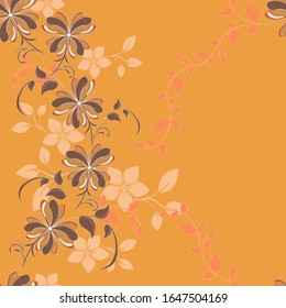 Fondo abstracto vectorial, flores sin fisuras y motivos florales