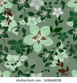 abstrakte Vektorillustration, nahtlose Blumen und Blumenmuster