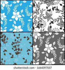 Vector abstract background seamless flowers and floral pattern