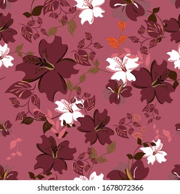 Fondo abstracto vectorial, flores sin fisuras y motivos florales