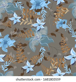 Vector abstract background seamless flowers and floral pattern
