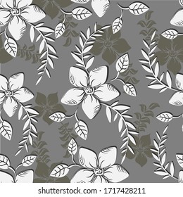 Fondo abstracto vectorial, flores sin fisuras y motivos florales