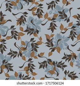 Vector abstract background seamless flowers and floral pattern