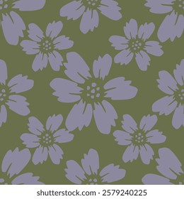 Vector abstract background seamless flowers and floral pattern