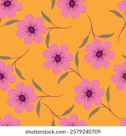 Vector abstract background seamless flowers and floral pattern