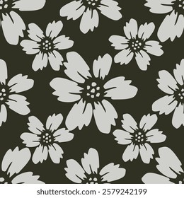 Vector abstract background seamless flowers and floral pattern