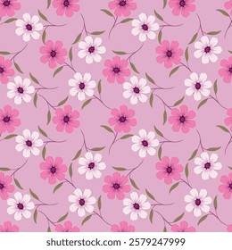 Vector abstract background seamless flowers and floral pattern
