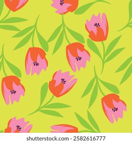 Vector abstract background seamless flowers and floral pattern