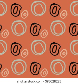 Vector abstract background. Seamless hand drawn circles pattern. Can be used for wallpaper, pattern fills, web page background, surface textures