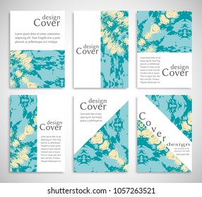 Vector abstract background set. Art template design for invitation card, front page, mockup brochure theme style, banner idea, book cover, booklet print, flyer sheet a4. Colorful grunge texture