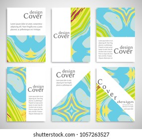 Vector abstract background set. Art template design for invitation card, front page, mockup brochure theme style, banner idea, book cover, booklet print, flyer sheet a4. Colorful grunge texture