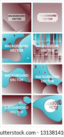 Vector abstract background set. Art template design for invitation card, front page, mockup brochure theme style, banner idea, book cover, booklet print, flyer sheet a4. Colorful grunge texture