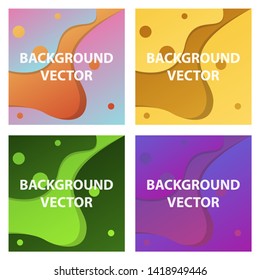 Vector abstract background set. Art template design for invitation card, front page, mockup brochure theme style, banner idea, book cover, booklet print, flyer sheet a4. Colorful grunge texture