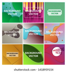 Vector abstract background set. Art template design for invitation card, front page, mockup brochure theme style, banner idea, book cover, booklet print, flyer sheet a4. Colorful grunge texture