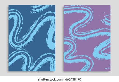 Vector abstract background set. Art template design for invitation card, front page, mockup brochure theme style, banner idea, book cover, booklet print, flyer sheet a4. Colorful grunge texture
