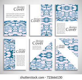 Vector abstract background set. Art template design for invitation card, front page, mockup brochure theme style, banner idea, book cover, booklet print, flyer sheet a4. Colorful grunge texture