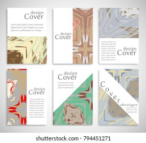 Vector abstract background set. Art template design for invitation card, front page, mockup brochure theme style, banner idea, book cover, booklet print, flyer sheet a4. Colorful grunge texture