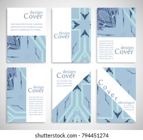 Vector abstract background set. Art template design for invitation card, front page, mockup brochure theme style, banner idea, book cover, booklet print, flyer sheet a4. Colorful grunge texture