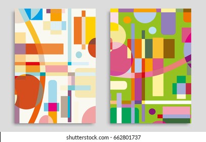 Vector abstract background set. Geometric design for invitation card, front page, mockup brochure theme style, banner idea, book cover, booklet print, flyer sheet a4. Modern art background