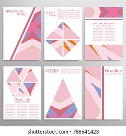Vector abstract background set with grunge texture. Presentation templates. Cover a4 art design, front page, banner, flyer, card. Business mockup template for brochure or booklet