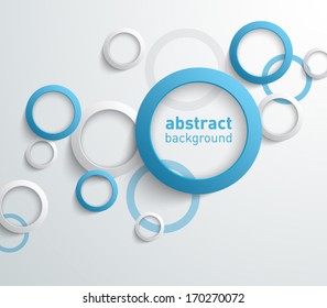 Vector abstract background with a set of plastic rings / circles pattern. Clean and modern style