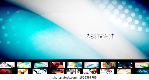 Conjunto de fondo abstracto del vector. Plantillas de moda para presentación de negocios o tecnología, carteles en Internet o portada de folletos web, fondo de pantalla