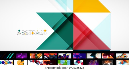 Vector abstract background set. Trendy templates for business or technology presentation, internet poster or web brochure cover, wallpaper