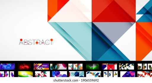 Vector abstract background set. Trendy templates for business or technology presentation, internet poster or web brochure cover, wallpaper