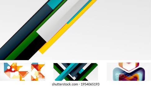 Vector abstract background set. Trendy modern geometric shapes