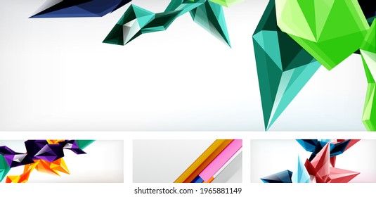 Vector abstract background set. Trendy modern geometric shapes