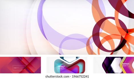 Vector abstract background set. Trendy modern geometric shapes