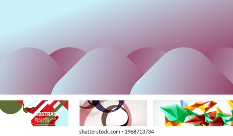 Vector abstract background set. Trendy modern geometric shapes