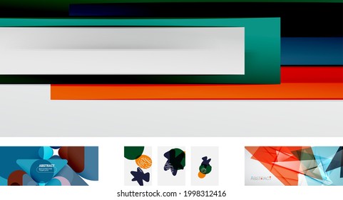 Vector abstract background set. Trendy modern geometric shapes