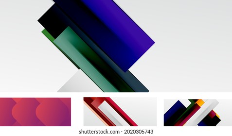 Vector abstract background set. Trendy modern geometric shapes