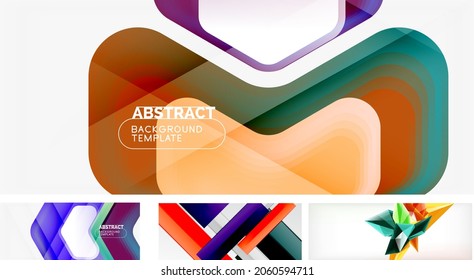 Conjunto de plano de fundo abstrato do vetor. Formas geométricas modernas e modernas na moda