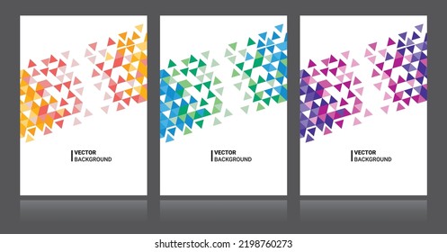 Vector Abstract Background Set, Triangle Pattern Eps 10, A4 Size