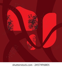 Vector abstract background in shades of red. Abstract background, texture, messy, pattern, shape. Shades of red