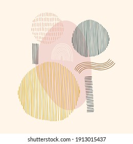 Vector abstract background. Abstract shapes. Outline drawing for design and print