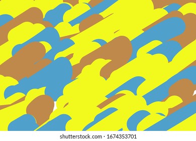 Vector, abstract background, shapes, scratches, blue, yellow and brown overlapping