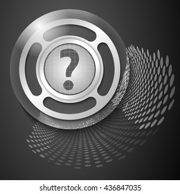 Vector abstract background and silver object with question mark