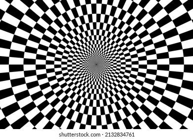 Vector abstract background. Simple  illustration with optical illusion, op art.