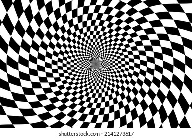 Vector abstract background. Simple  illustration with optical illusion, op art.