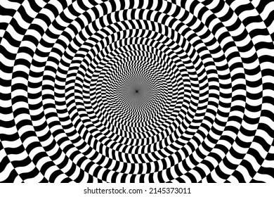 Fondo abstracto vectorial. Ilustración simple con ilusión óptica, op art.